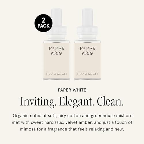Pura x Studio McGee Home Diffuser Refill, 2 Pack, Paper White