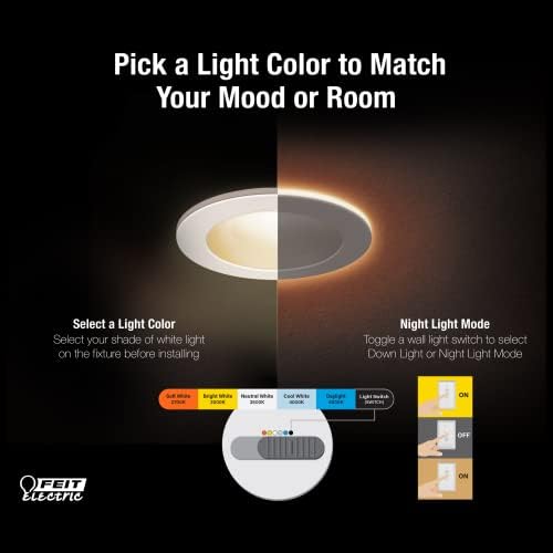 Feit Electric 4in LED Recessed Downlight with Night Light Mode, 50W Eq