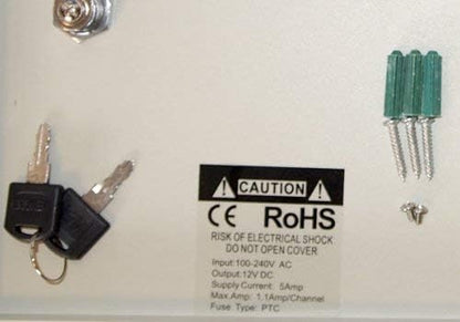 EVERTECH 8 Channel 9 Port Power Box Security Camera 12V DC 5A Ampere CCTV DVR Power Supply Switch Box Key Locked