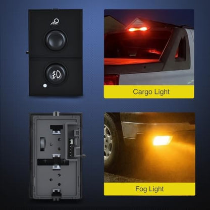Nilight Fog Light & Cargo Lamp Switch for 2003-2006 Chevy Silverado Sierra