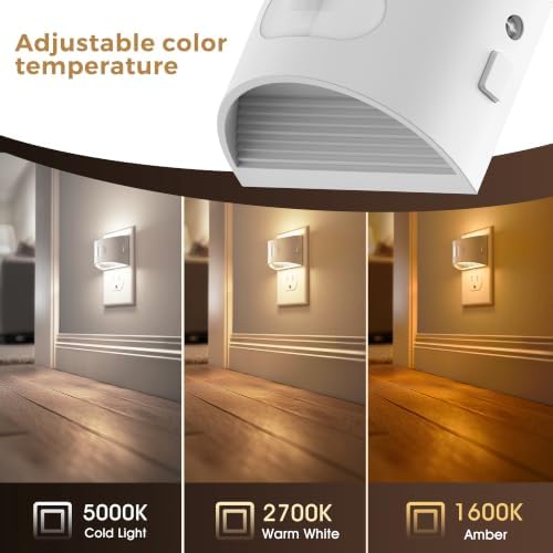 L LOHAS LED Night Light with Motion Sensor & Dusk to Dawn Sensor, 3CCT