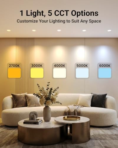 Sunco 96 Pack 4 Inch Retrofit LED Flat Recessed Can Lights, 4CCT, 10W=60W