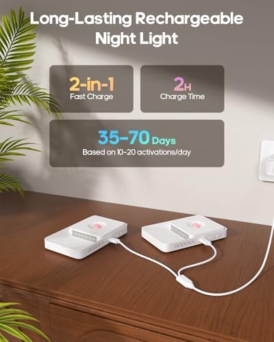 GOODEA 8 Pack Stair Lights Indoor, Rechargeable Motion Sensor Night Lights
