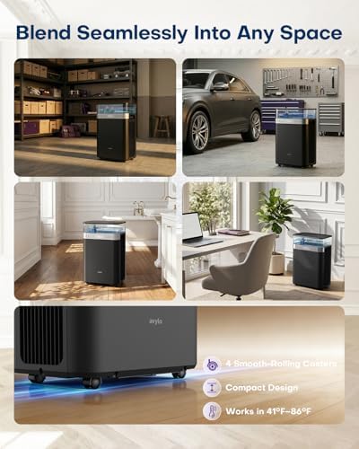 avylo 5000 Sq.Ft Dehumidifier for Basement with Pump and Drain Hose, Max 90 Pint/D, Black