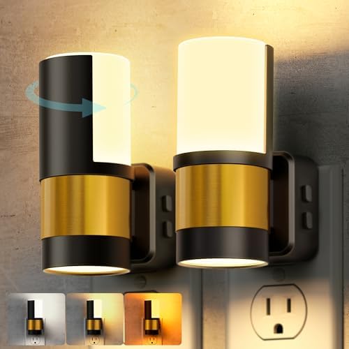 Briignite Night Lights Plug into Wall 2 Pack Dimmable 3CCT Night Light