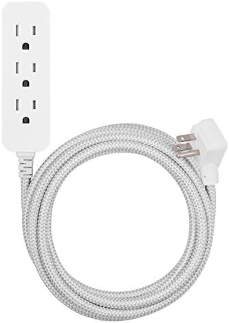 Cordinate 3 Outlet Power Strip 15 Ft Braided Extension Cord, 16 Gauge