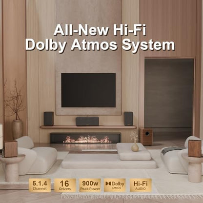 Flagship True 5.1.4 Hi-Fi Dolby Atmos Surround Sound System with Subwoofer