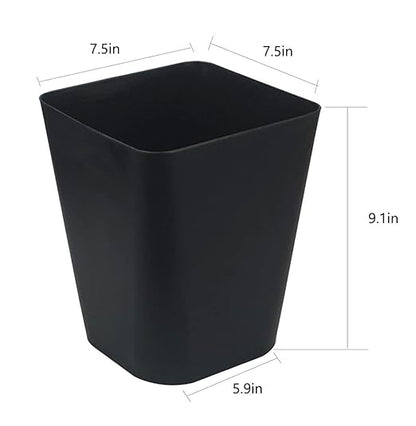 1.6 Gallon Small Trash Can Bathroom Wastebasket Garbage Can for Kitchen Office Bathroom,Pack of 2(1.6 Gallon(2 Pack), Black)
