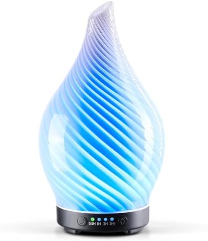Porseme Essential Oil Diffuser 150ml Handmade Glass Diffuser 6H Runtime