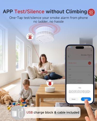 Heiman Smart Smoke Detector, 3-Pack Interconnected Fire Alarm with Gateway