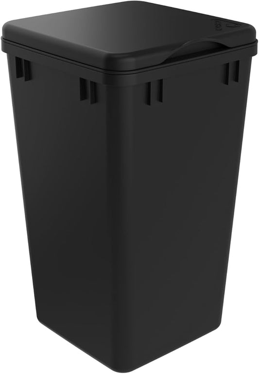 Rev-A-Shelf 27 Qt Under Sink Garbage Can Lid for Base Kitchen and Bathroom Cabinet, Replacement Plastic Trash Bin Lid Only, Black, RV-1024-LID-18-1-40
