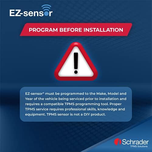 Schrader 33500 EZ-Sensor Single SKU (314.9 MHz, 315 MHz, and 433 MHz) Programmable Snap-in Fixed Angle Valve Tire Pressure Monitoring Sensor (TPMS), Requires Programming Before Installation