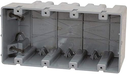 Southwire MSB4G Four Gang Device Box with Depth Adjustable; Heavy Duty 42lb ; Gray