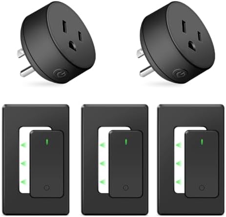 NineLeaf Remote Switch Outlet,Wireless Control Outlet Plug with Switch | 3 Remotes 2 Outlets Wireless Light Switch, 500ft, 1500W LED On Off Power Switch for Lamp,Fans, No Wiring No WiFi, Black