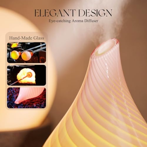 Porseme Essential Oil Diffuser 150ml Handmade Glass Diffuser 6H Runtime