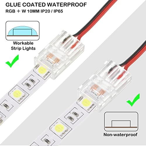 Flutesan 20 Pcs 2 Pin 8 mm LED Strip Connector RGB Lights
