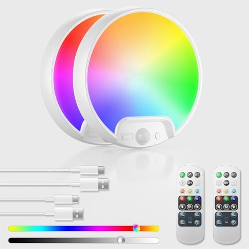 Homelist RGB Rechargeable Shower Motion Sensor Ceiling Light-2 Pack
