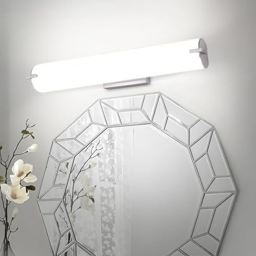 ASD LED 24" Vanity Wall Mount Light Fixture, Linear Bathroom Lighting Bar | 3CCT, Dimmable, Energy Star, ETL Listed | 25W 1950LM 3000-5000K 120V | Long Tube Bath Sconce Over Mirror | Nickel