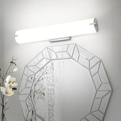 ASD LED 24" Vanity Wall Mount Light Fixture, Linear Bathroom Lighting Bar | 3CCT, Dimmable, Energy Star, ETL Listed | 25W 1950LM 3000-5000K 120V | Long Tube Bath Sconce Over Mirror | Nickel