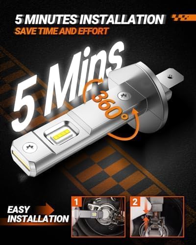 SEALIGHT H1 Fog Light, S6 H1 Light No Adapter Required No Cordless, 6500K Cool White with 15000RPM Cooling Fan, Plug-N-Play, Pack of 2