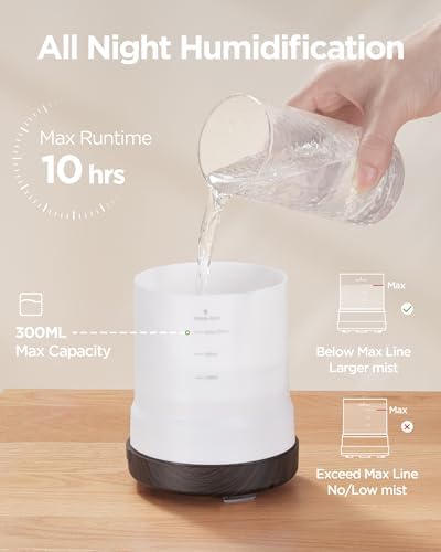 InnoGear 300ml Essential Oil Diffuser for Home Scent Humidifier, Brown