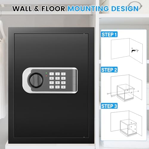 [16.54" Tall] Safe Box, 2.8 Cuft Home Safes With Fireproof Bag