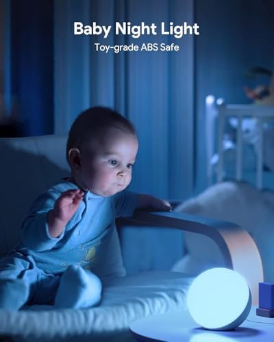 Hifree Touch Lamp, Multicolor Night Light for Kids, Small LED Table Lamp for Bedroom, Dimmable Bedside Lamp with Warm & White Light