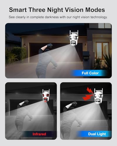 9MP Three Lens Security Camera Wireless Outdoor WiFi PTZ Camera