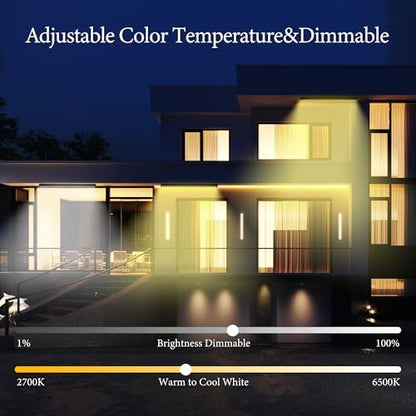 Smart Wall Washer Light 6CCT Adjustable Color Temperature & Dimmable 1%-100%, Super Bright LED Bar Light with Smart APP Control, Waterproof IP65, Timer & Remote for Indoor/Outdoor Decor