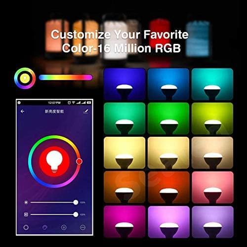 Bluetooth A60 Smart LED Light Bulbs RGBCW, Music Sync Color Changing, App Control for Living Room, Party,9W (4 Pack)