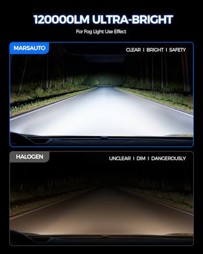 Marsauto 9005 H11 Light Bulbs Combo, 120,000 Lumens 12X Brighter