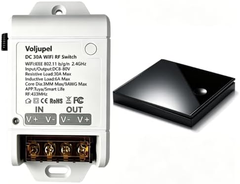 Tuya 30A DC 8-80V WiFi Remote Switch Heavy Duty for RV Solar Pump LEDLight