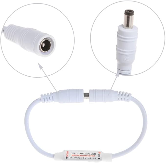 2 Pack LED Light Strip Remote Control Mini RF Wireless LED Controller Single Color 3528 5050 LED Strip Lights Dimmer Switch Control Brightness Flashing Mode DC 12V 24V LED Bar Ribbon Shelf Lights