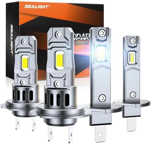 SEALIGHT S2S H1 H7/H7LL Light Bulbs Wireless 160,000LM, 1500% Brighter H7 H1 LED Fog Bulbs 6500K Cool White, Plug and Play, No Adapter Required, IP68 Waterproof, Pack of 4
