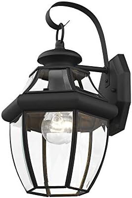 Livex Lighting 2151-04 Monterey 1-Light Wall Lantern, Black