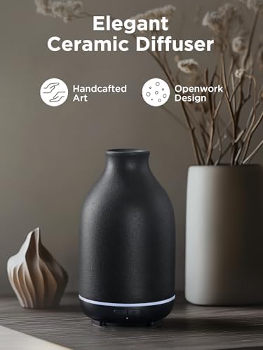 InnoGear 150ml Ceramic Essential Oil Diffuser, Diffusers for Home, Black