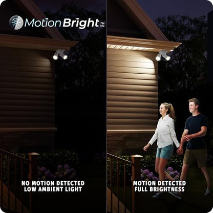 Globe Electric 180-Degree 22W Twin Head White Wired Motion Activated Diecast Architectural Security Light, Spotlight, Outdoor, Outside House Lights