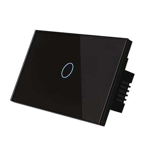 Zigbee Touch Smart Switch, Compatible with Alexa, Google Home, Hubitat, and HA, Neutral Wire Required (1 Gang, Black)