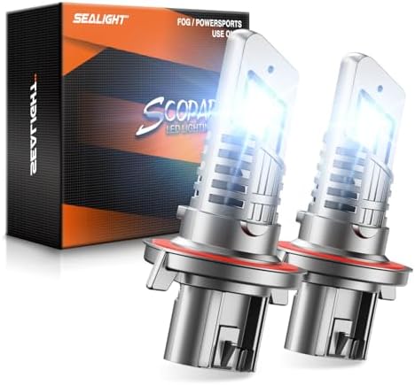 SEALIGHT H13 Bulbs with 6500K White Light,50000LM Super Bright, 1:1Mini Design Fog Light Bulbs,3 Mins Plug-N-Play, Pack of 2 H13 Bulbs