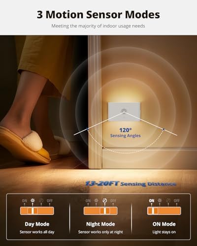 wowatt 8PCs Rechargeable Stair Lights Motion Sensor Indoor,3 Color Changing