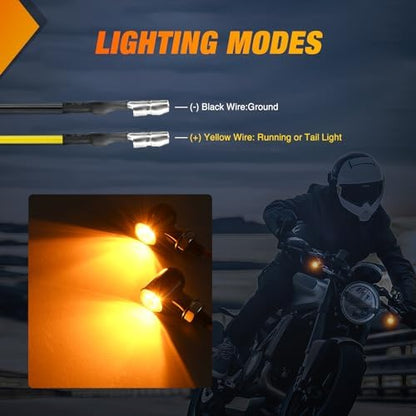 Nilight Motorcycle LED Turn Signal Lights, for Harley Honda Kawasaki Yellow
