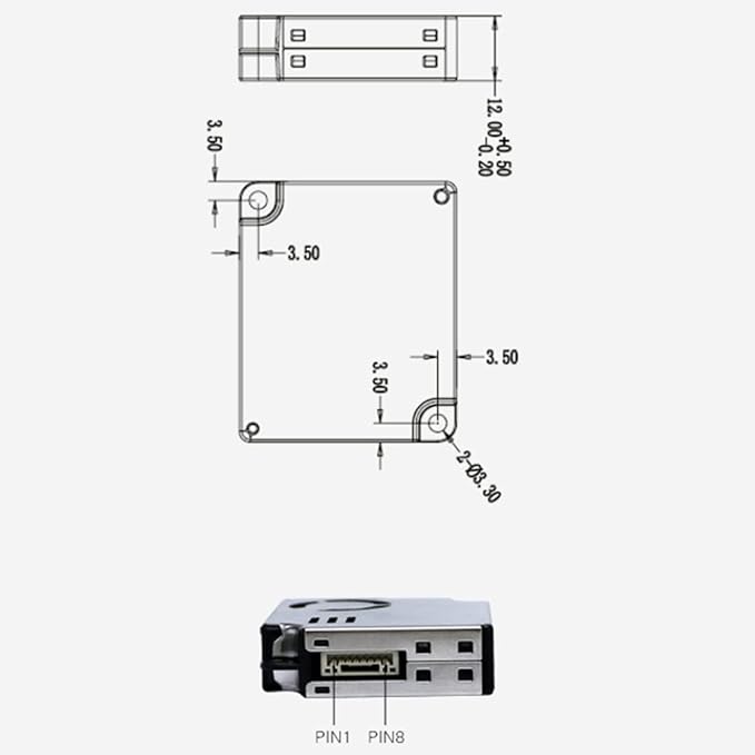 PMS9103M PM2.5 Dust Particle Sensor Module Detects PM2S-3 Indoor Quality Detection PMS9003M Plantower