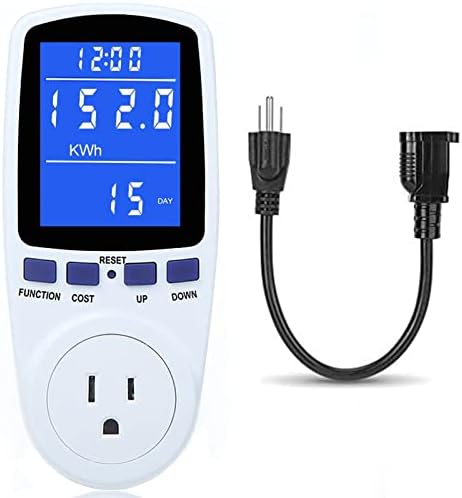 Upgraded Watt Meter Power Meter Plug Home Electricity Usage Monitor, Electrical Usage Monitor Consumption, Energy Voltage Amps Kill Meter with Backlight, Overload Protection, 7 Modes Display-With Cord
