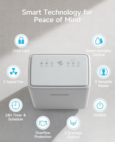 30 Pints Dehumidifier for Basement & Bathroom with Auto Defrost