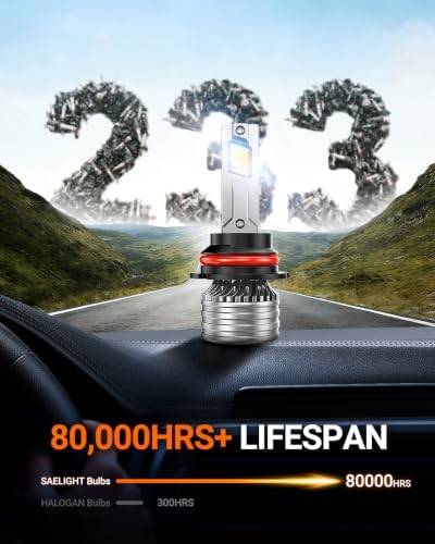 SEALIGHT 9007 Bulbs, 70,000LM 17X Brightness, HB5 9007 6500K Cool White LED Bulbs, IP68 Waterproof 60000Hrs Lifespan, 5X Heat Dissipation driving LED Bulbs, Plug and Play, 2 Pack