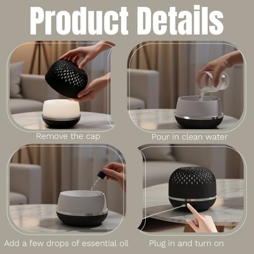 Openwork-Shaped Essential Oil Diffuser, with LED Night Light