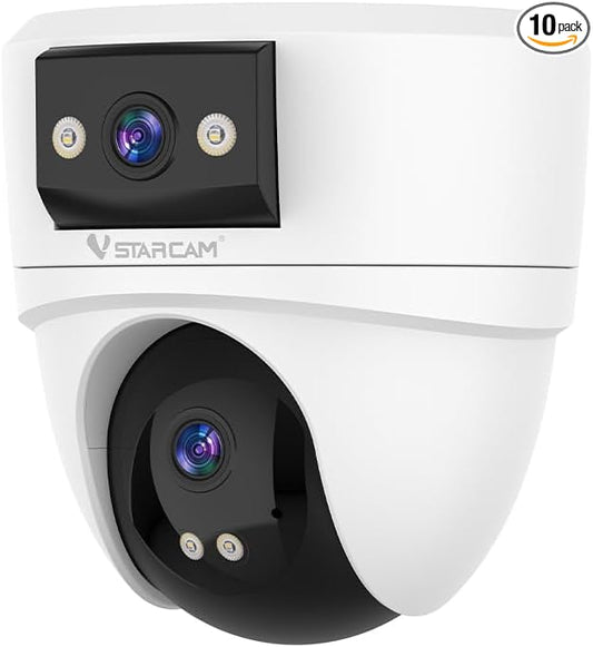 VSTARCAM 6MP Dual Lens Indoor Security Camera Wireless, 2.4G/5G WiFi Dual-Band with 360° PTZ & AI Auto Tracking, Color Night Vision, Two-Way Audio, Baby Monitor Pet Camera for 24/7 Home Security