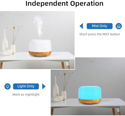 SPLITSKY 300ml Essential Oil Diffuser with Remote and 7-Color LED Light
