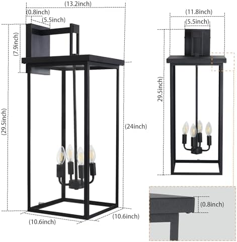 30 in Extra Large Outdoor Wall Lights Exterior Wall Sconce,1 Pack