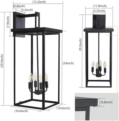 30 in Extra Large Outdoor Wall Lights Exterior Wall Sconce,1 Pack
